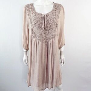 Indigo Rose Boho Crochet Tunic  Dress Size 2X